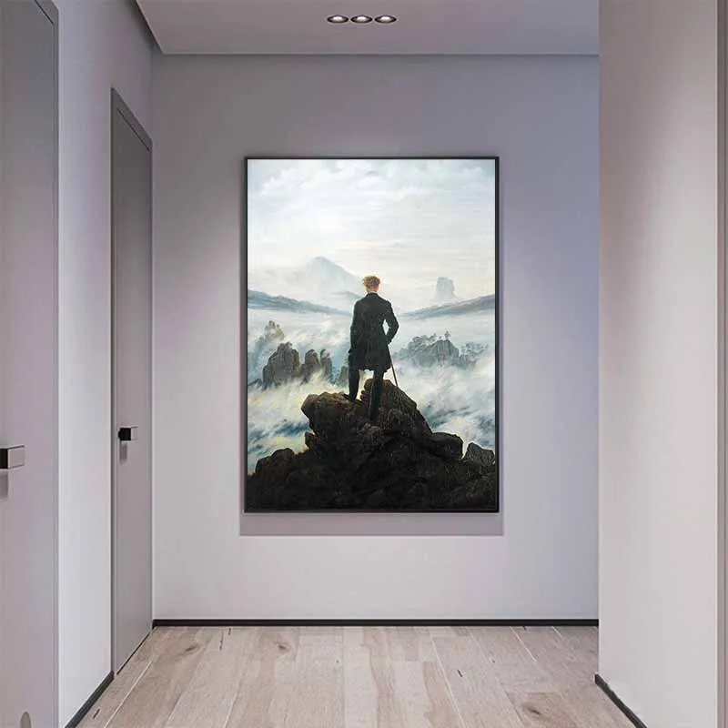 tranh phong cảnh kẻ lãng du trên biển sương mù