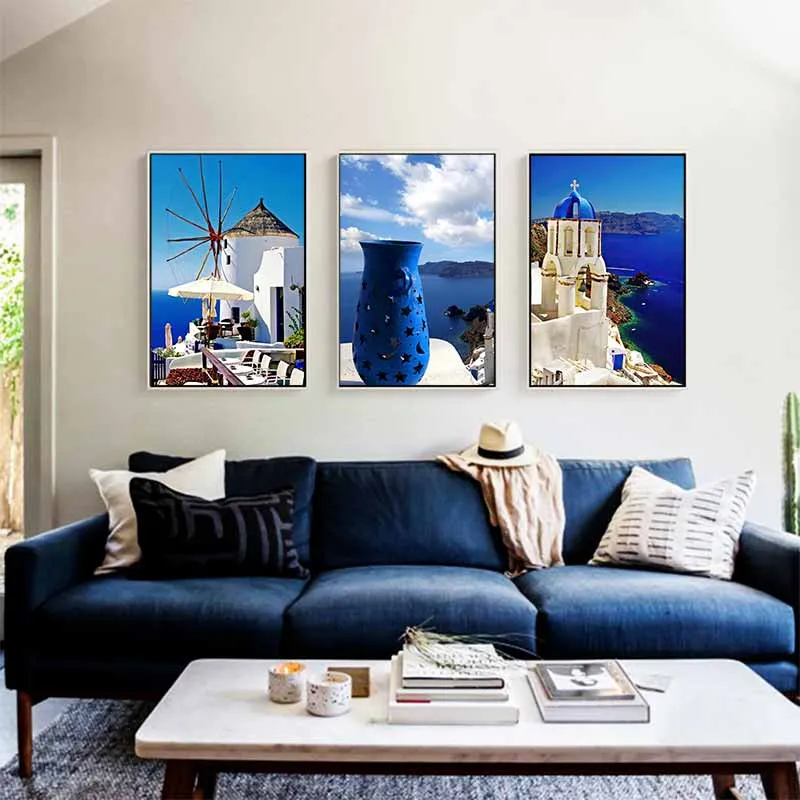 Tranh phong cảnh thành phố biển Santorini - Hy Lạp