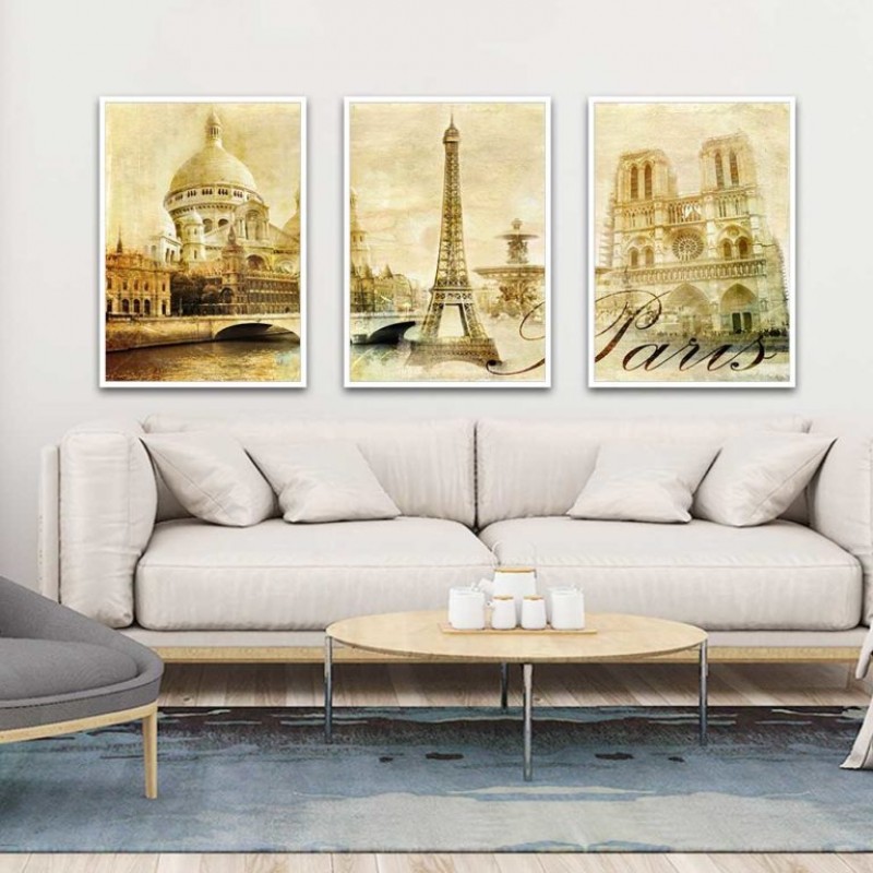 Tranh phong cảnh kiến trúc nổi tiếng tại Paris, Pháp