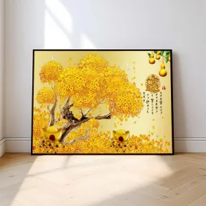 Tranh Canvas Phong Thủy- Cây Kim Tiền Tài Lộc