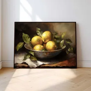 Tranh Canvas Tĩnh Vật: Những Trái Chanh Vàng Cổ Điển
