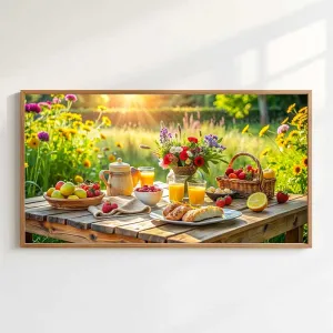 Tranh Canvas: Bữa Sáng Trong Khu Vườn Ngập Nắng