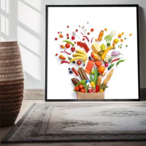 Bộ 3 Tranh Canvas Trái Cây Rau Củ Tươi Mát Nghệ Thuật Splash