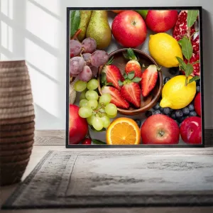 Bộ 3 Tranh Canvas Trái Cây Rau Củ Tươi Mát Nghệ Thuật Splash