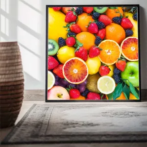 Bộ 3 Tranh Canvas Trái Cây Rau Củ Tươi Mát Nghệ Thuật Splash