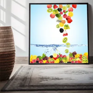 Bộ 3 Tranh Canvas Trái Cây Rau Củ Tươi Mát Nghệ Thuật Splash