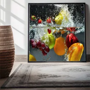 Bộ 3 Tranh Canvas Trái Cây Rau Củ Tươi Mát Nghệ Thuật Splash