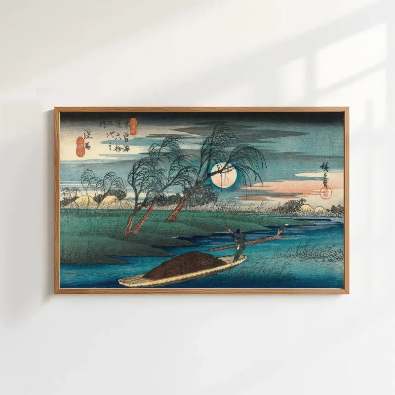 Tranh Canvas Nghệ Thuật: "Trạm Seba Dưới Ánh Trăng" - Hiroshige
