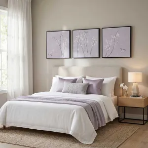 Tranh Treo Tường Canvas Bộ 3 Tấm Cành Hoa Trắng Nghệ Thuật Tinh Tế