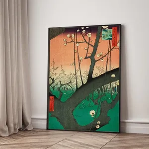 Tranh Canvas: Vườn Mận Kameido (Plum Estate, Kameido) - Kiệt Tác Hiroshige