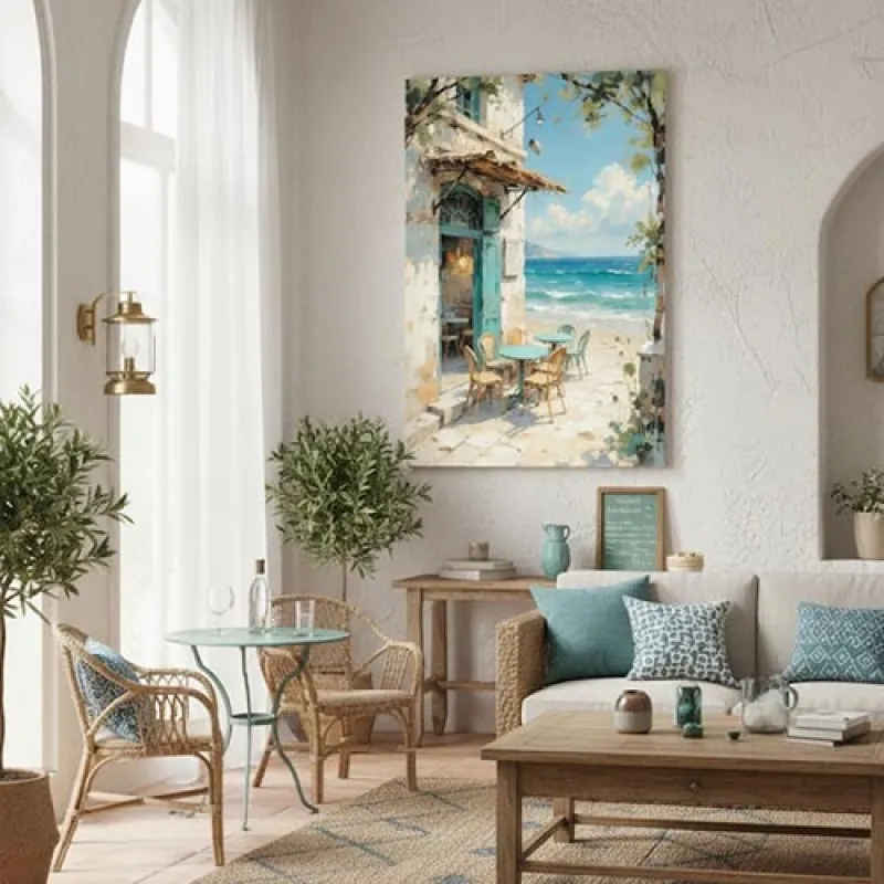 Quán Cà Phê Bên Bờ Biển Địa Trung Hải