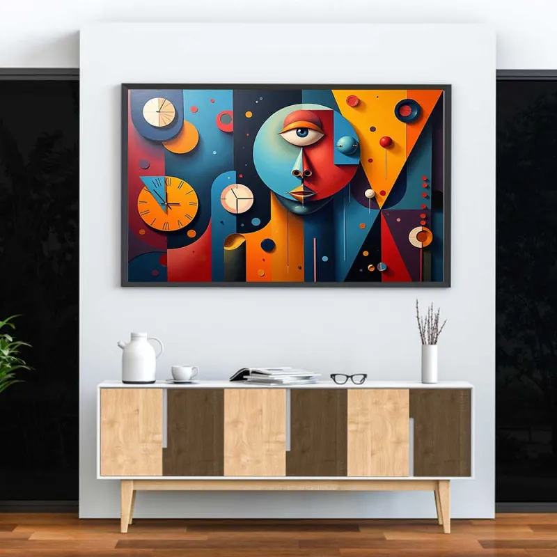 Mở khóa những bí ẩn của thời gian với bức tranh in Canvas siêu thực "The Face of Time"