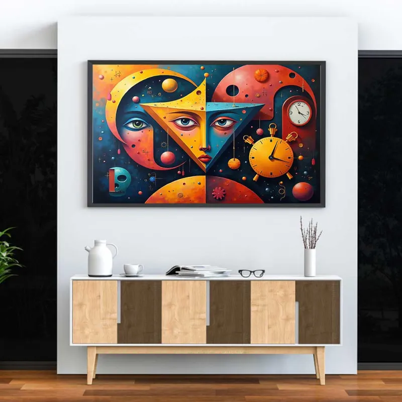 Mở khóa những bí ẩn của thời gian với bức tranh in Canvas siêu thực "The Face of Time"