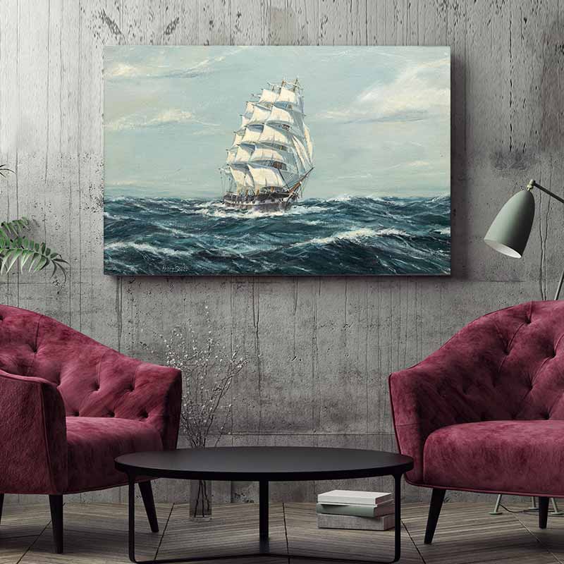 Tranh thuyền buồm thuận gió - Canvas