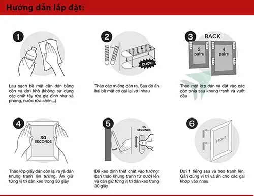 Treo tranh bằng miếng dán tranh