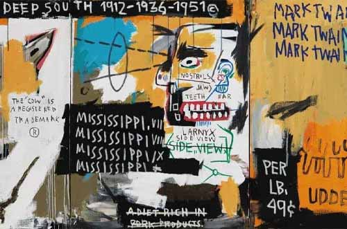 Jean-Michel Basquiat, Thiên tài chưa được khám phá của Đồng bằng sông Mississippi (chi tiết), 1983.