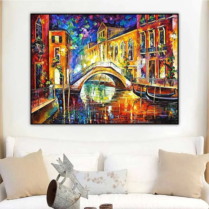 tranh phong cảnh đêm trên dòng sông Venice (Night In Venice)