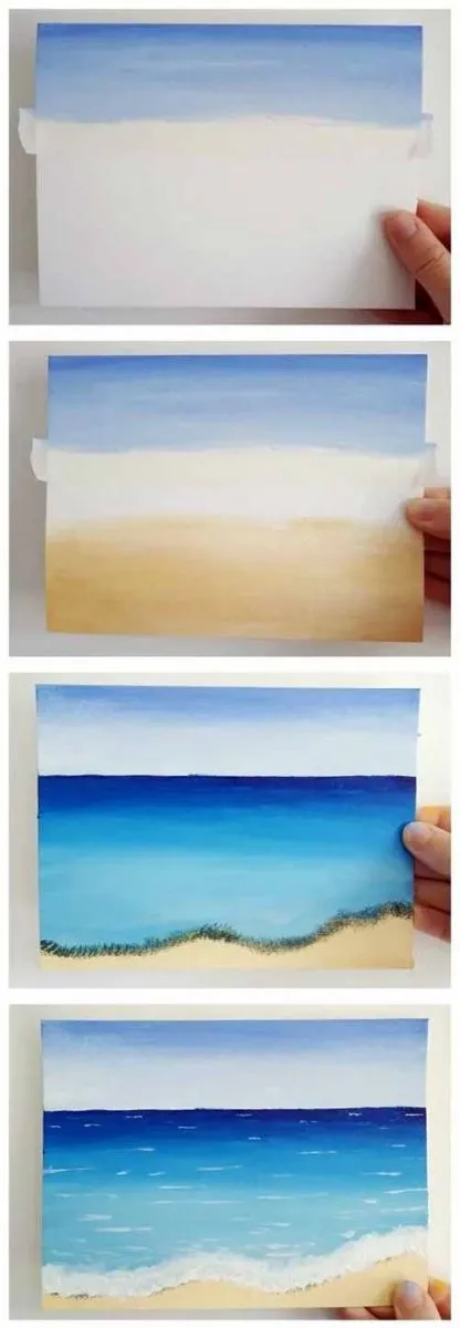 Thêm màu sáng tranh phong cảnh biển