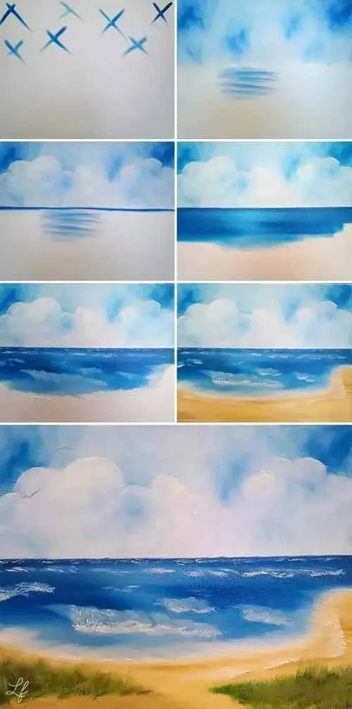 hướng dẫn từng bước vẽ phong cảnh biển cho người mới bắt đầu