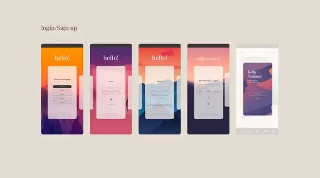 Lưu ý ứng dụng sức khỏe tinh thần, được tạo bởi Paurali Patil và Nidhi Shah, sử dụng liệu pháp màu sắc như một phần quan trọng trong thiết kế bố cục UX.