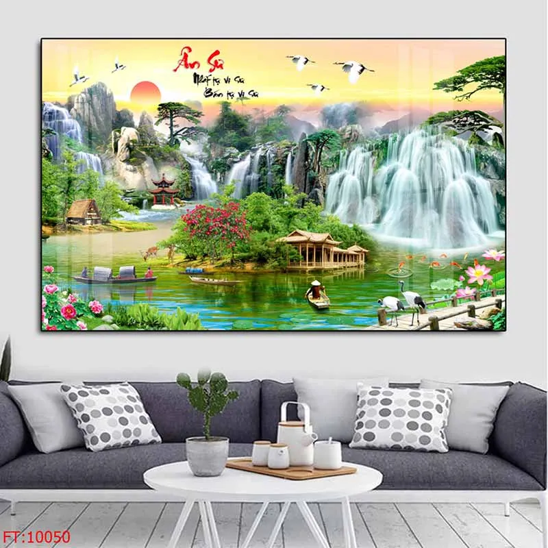 Tranh phong cảnh thác nước