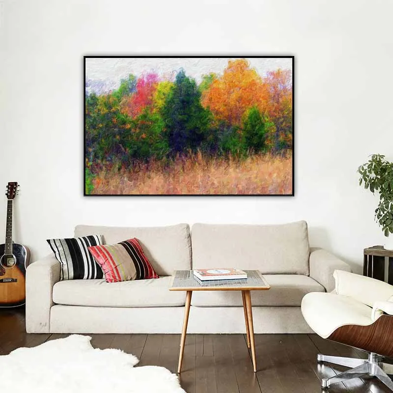 Các cây khác nhau được sơn các màu sơn khác nhau theo cách trừu tượng