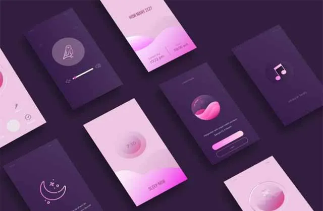 Ứng dụng hỗ trợ giấc ngủ Liquid Moon được tạo bởi Milena Pshenichnaya.