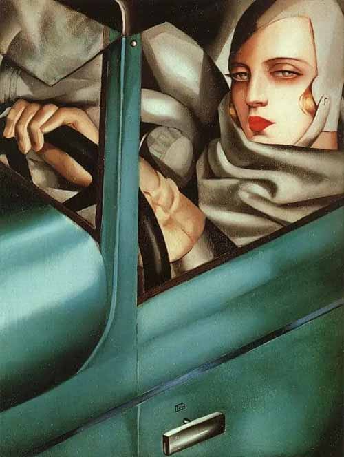 Tamara de Lempicka Autoportrait (còn được gọi là Tamara trong chiếc Bugatti xanh), năm 1929.