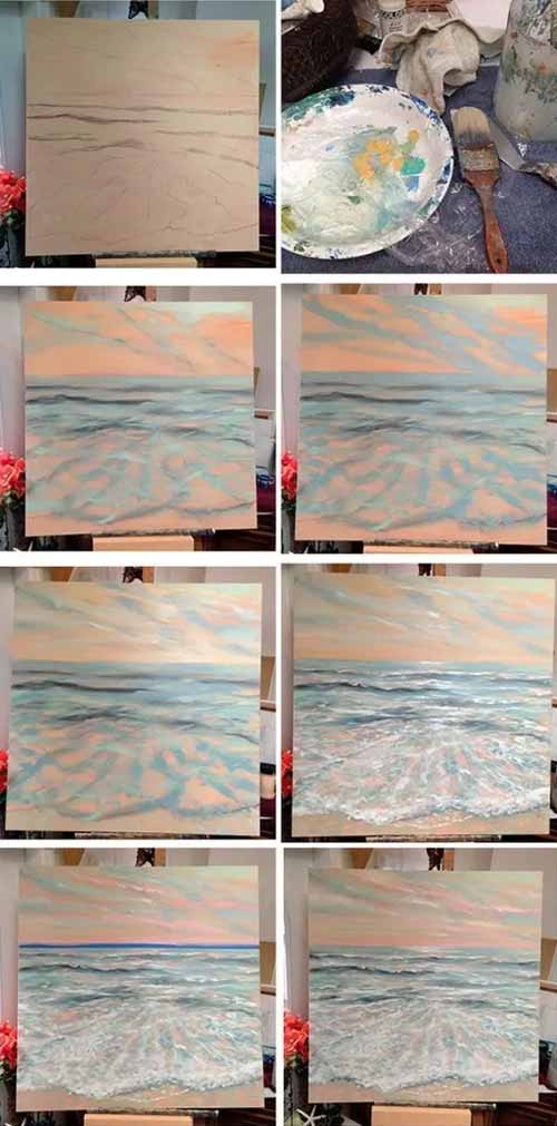 Cách sử dụng màu vẽ tranh phong cảnh biển