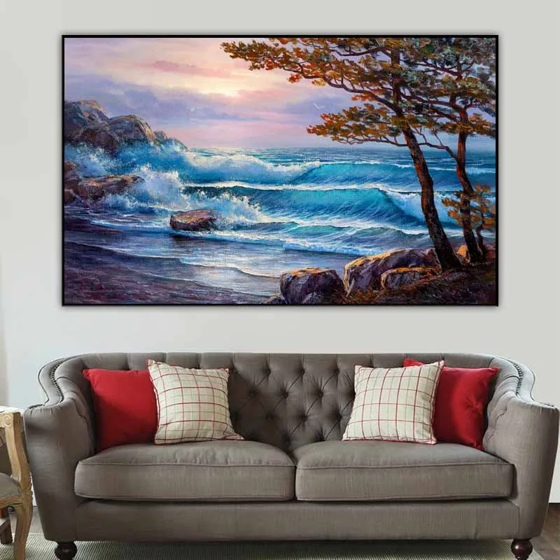 Tranh cảnh biển hoàng hôn