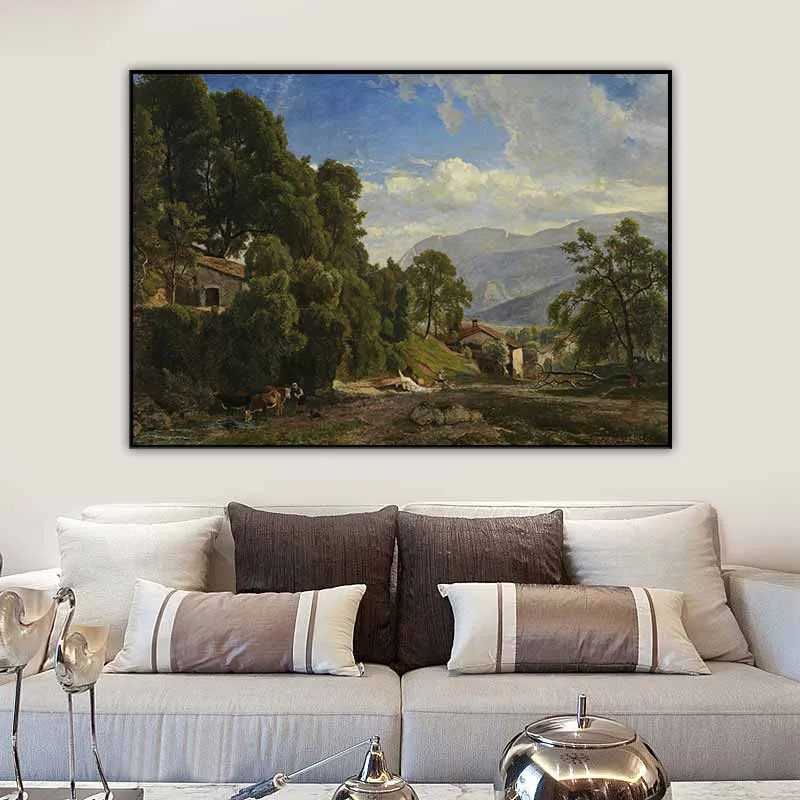 Tranh phong cảnh miền núi - Theodore Fourmois