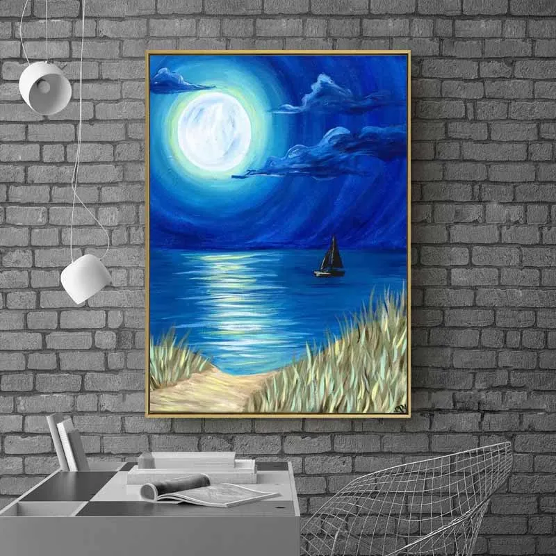 Con thuyền dưới ánh trăng