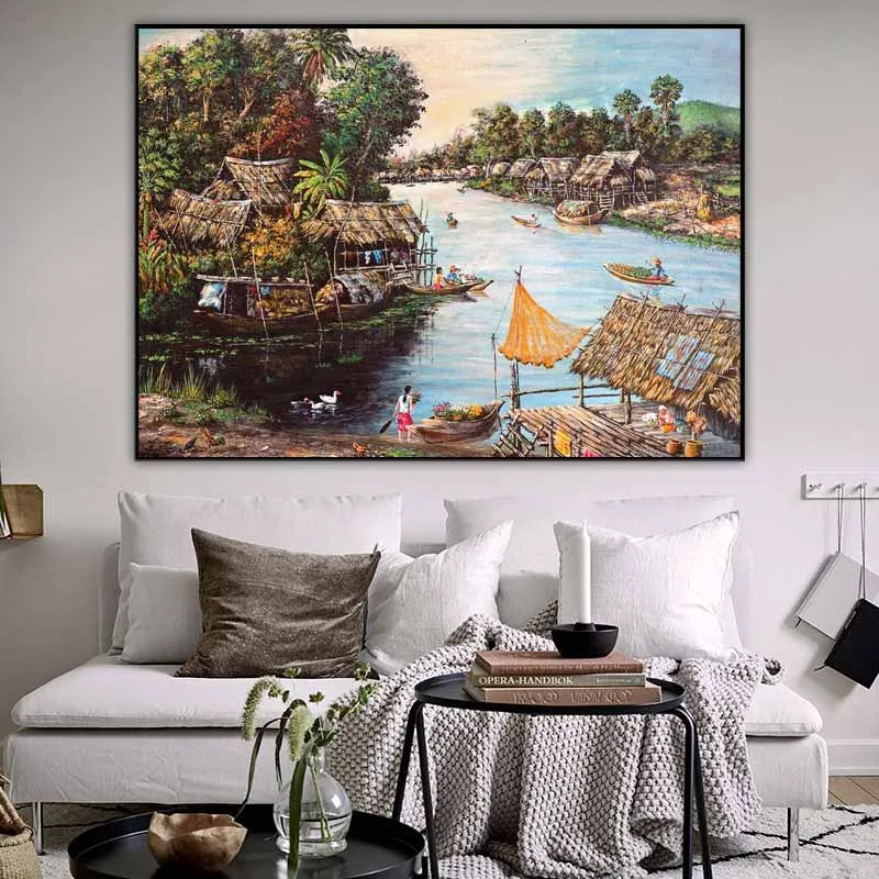 Tranh làng quê ở Thái Lan
