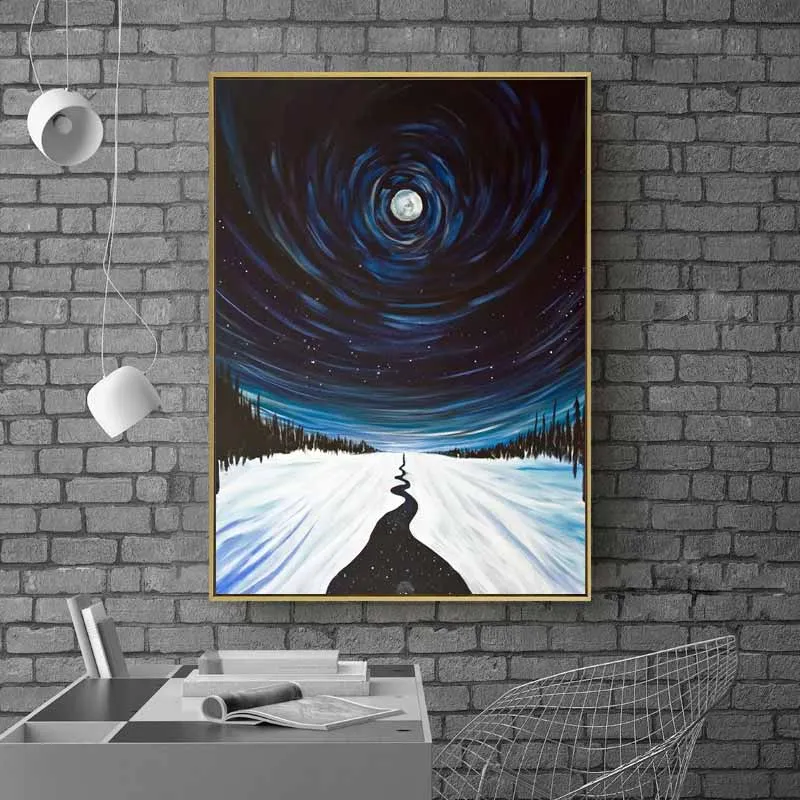 Tranh con đường đầy tuyết