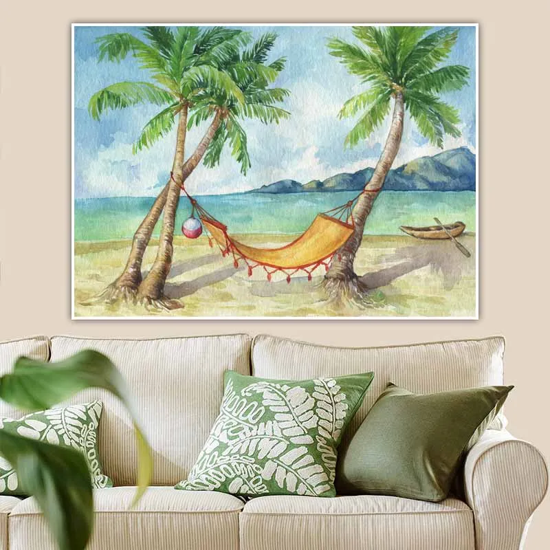 Chiếc võng trên bãi biển