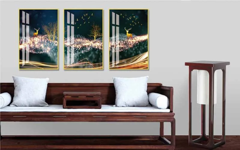 Tranh galaxy đàn nai đứng trên dải ngân hà