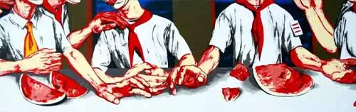 Cận cảnh bức tranh Bữa Tiệc Cuối cùng của Zeng Fanzhi, 2001