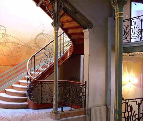 Victor Horta, Cầu thang ở Khách sạn Tassel, Brussels.  Art Nouveau