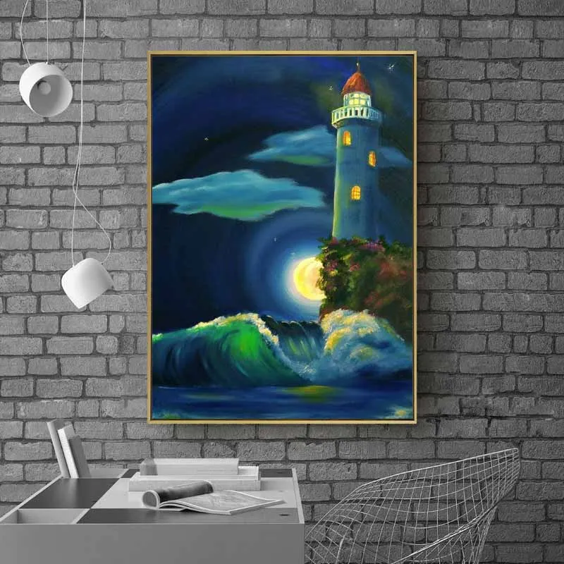 Bức tranh phong cảnh ngọn hải đăng