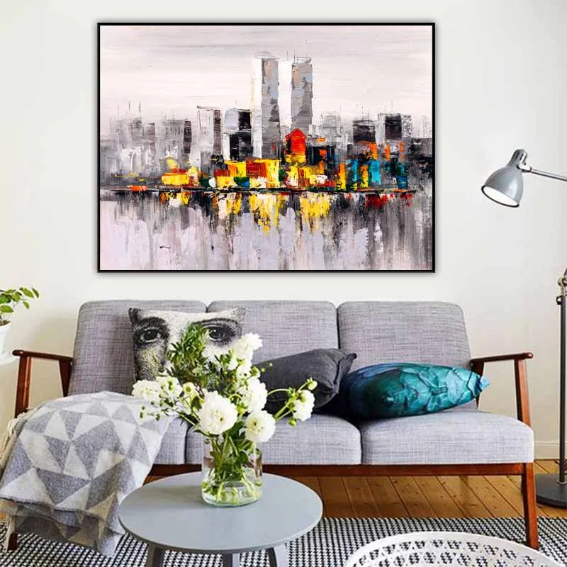 Tranh phong cảnh thành phố New York đen trắng