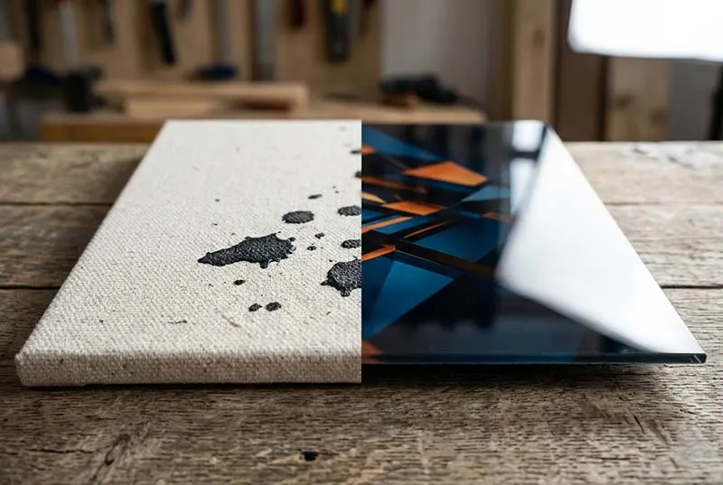 So sánh chất liệu tranh Canvas và tranh Tráng gương Indochine