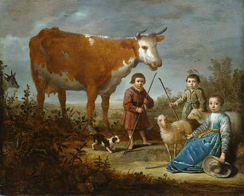 Những đứa trẻ và con bò