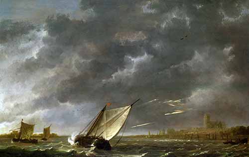 Maas trong cơn bão ở Dordrecht 