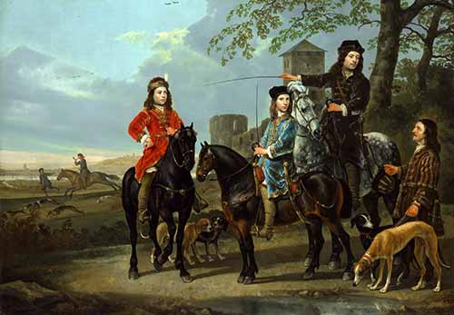Chân dung những người cưỡi ngựa Cornelis và Michiel Pompe van Meerdervoort với huấn luyện viên và Người đánh xe của họ