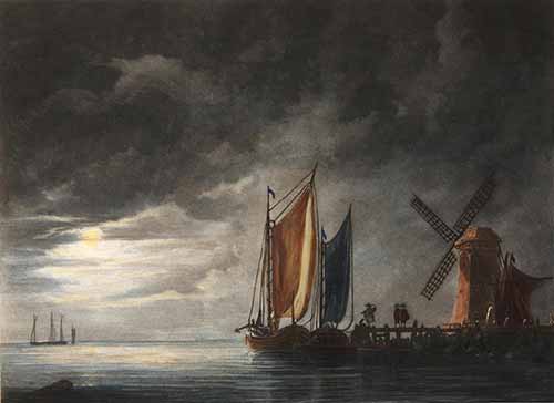 Cảng Dordrecht dưới ánh trăng