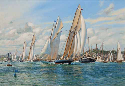 Anthony D (AD) Blake - Regatta Day between the Eastern and the New York Yacht Clubs, Marblehead, August 11, 1902.