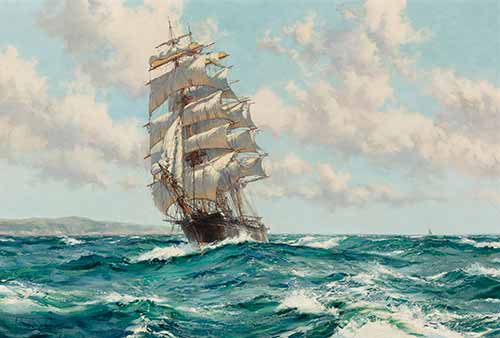 Montague Dawson - Land Ho! The clipper ship North America