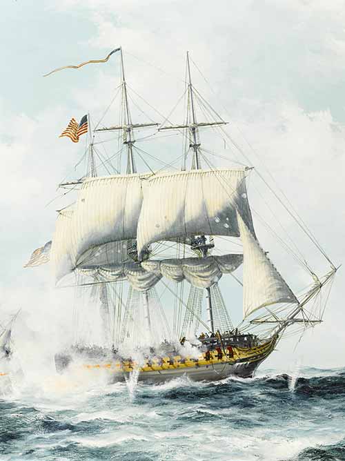 John Bentham Dinsdale - The action between the U.S.F. Constitution and the H.M.S. Guerriere, August 1812