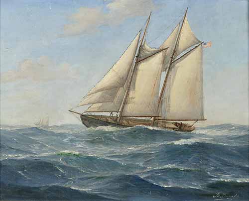 Alexander Breede - Alex Breede - An American Grand banks schooner at sea