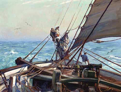  Frank Vining Smith - A crew manning sail